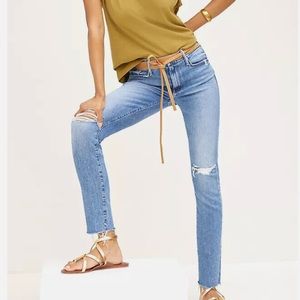 MOTHER | The Looker High-Rise Ankle Fray Jeans | Color: CLASSIC DENIM | 30